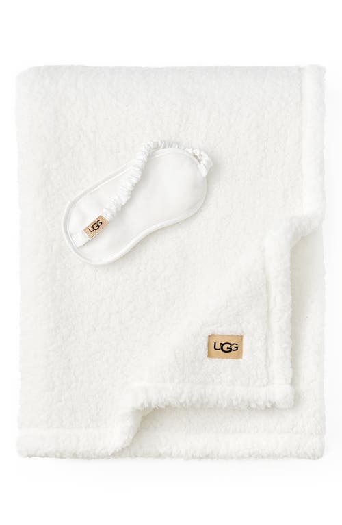 Ugg(r) Original Faux Shearling Throw Blanket & Eye Mask Sleep Set In Natural