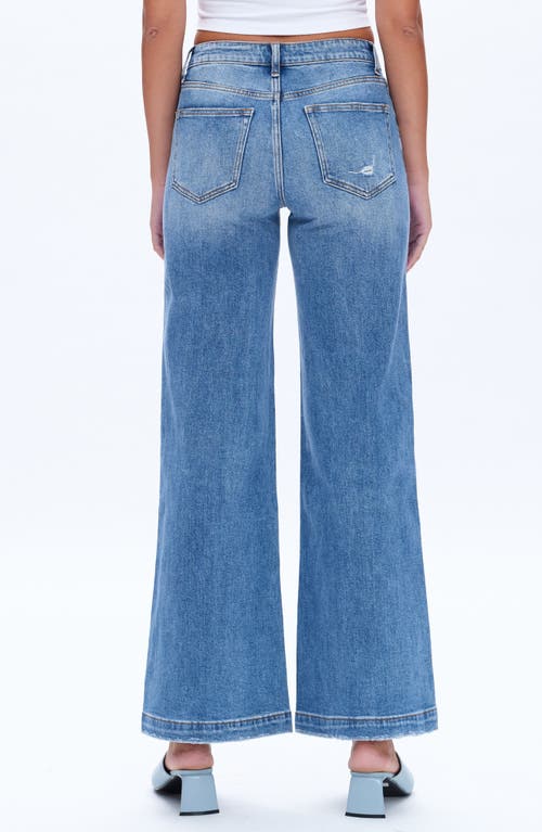 Bayeas High Waist Distressed Wide Leg Jeans In Medium Blue