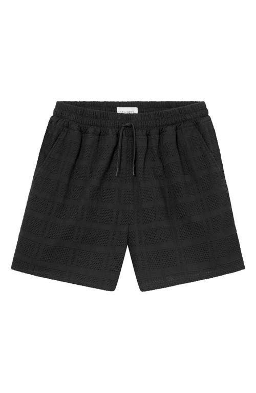 Shop Les Deux Charlie Check Shorts In Black