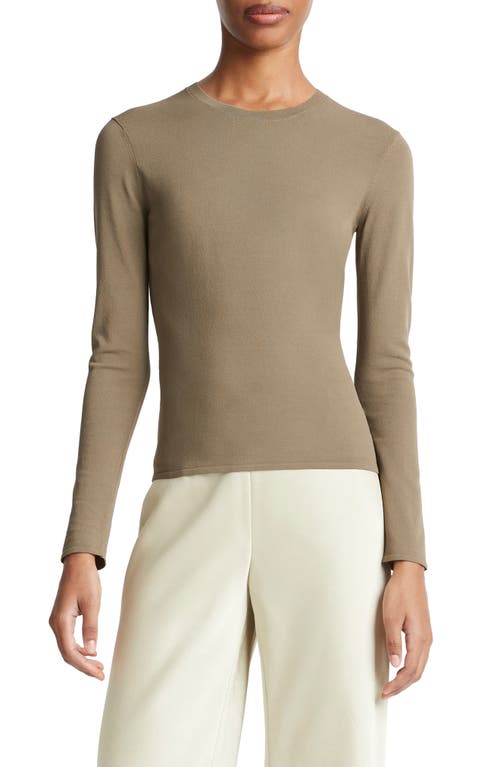 Vince Clean Fit Crewneck Top Oak Moss at Nordstrom,