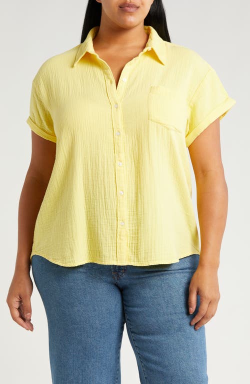 caslon(r) Cotton Gauze Camp Shirt at Nordstrom