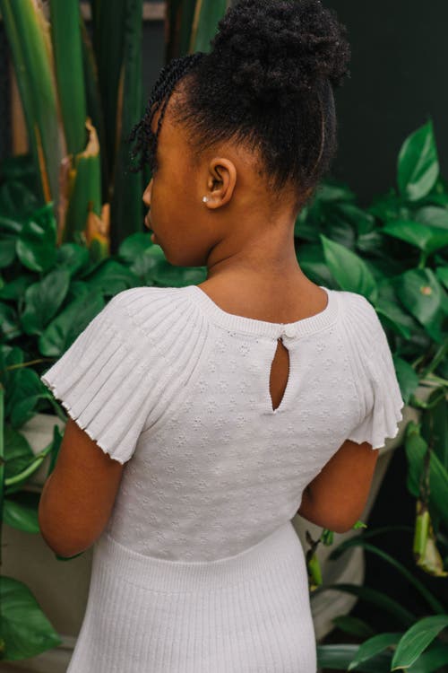 Hope & Henry Baby Girls' Organic Flutter Sleeve Sweater Dress, Infant In White Diamond Pointelle