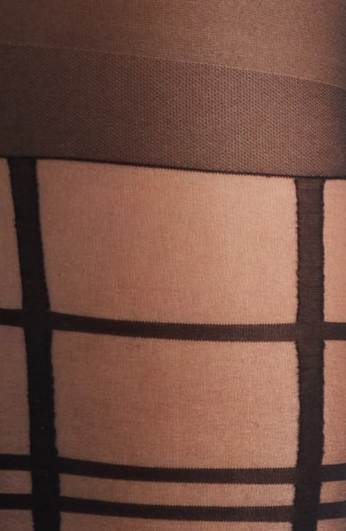 Nordstrom Linear Plaid Tights In Black