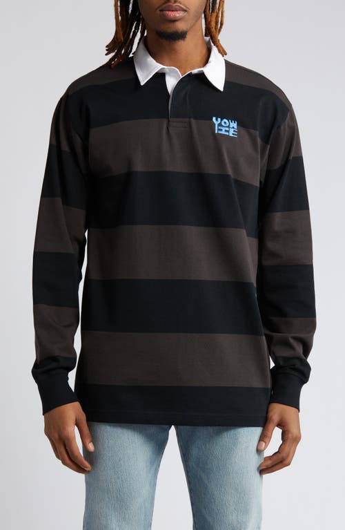 YOWIE Rugby Stripe Long Sleeve Cotton Polo at Nordstrom