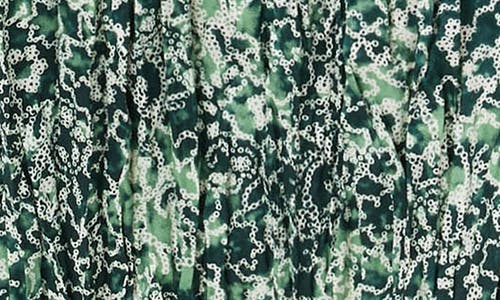 Shop Scotch & Soda Shibori Floral Pleated Crinkle Skirt In Shibori Floral Green