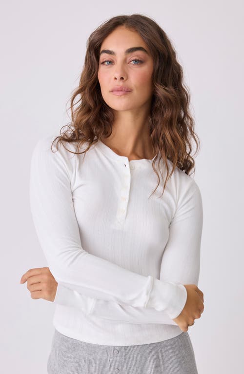 Shop Pj Salvage Back To Basics Long Sleeve Lounge Henley In Ivory