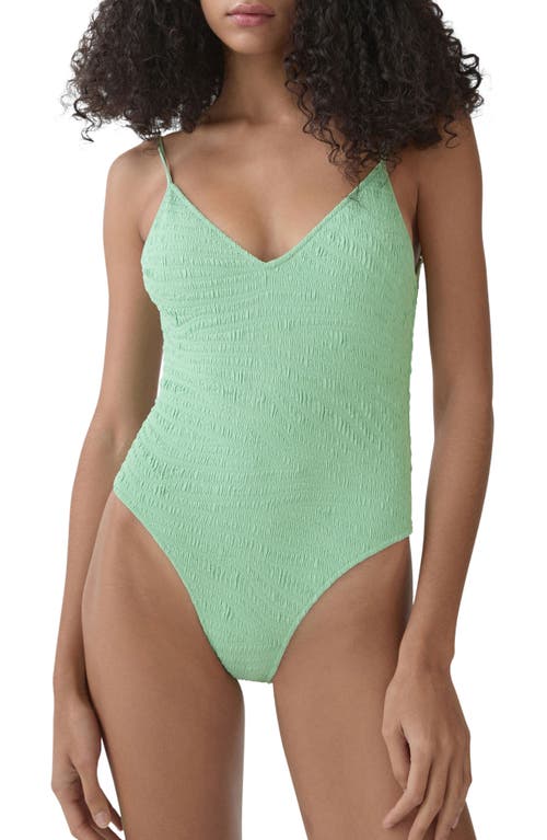MANGO MANGO SAMOS TEXTURED ONE-PIECE SWIMSUIT