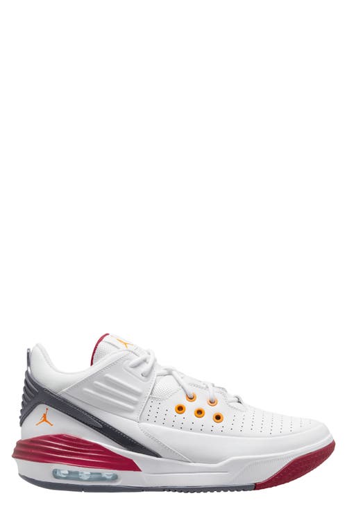 Jordan Max Aura 5 Sneaker In White/vivid Orange/red
