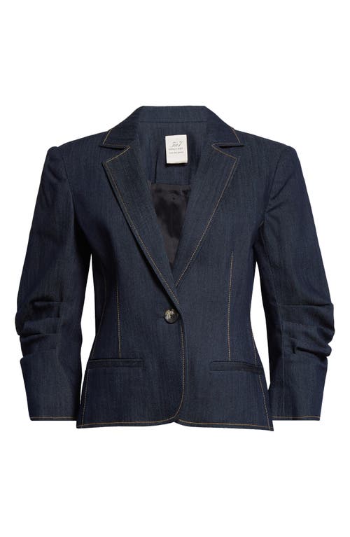 Cinq À Sept Khloe Crop Denim Blazer In Indigo