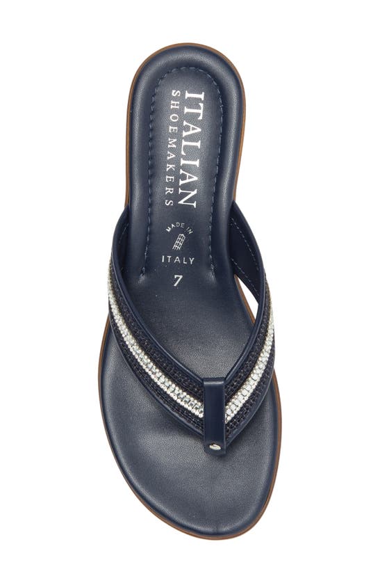 Shop Italian Shoemakers Jewel Wedge Sandal In Navy