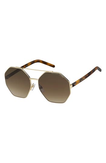 Marc Jacobs 61mm Gradient Round Sunglasses In Brown