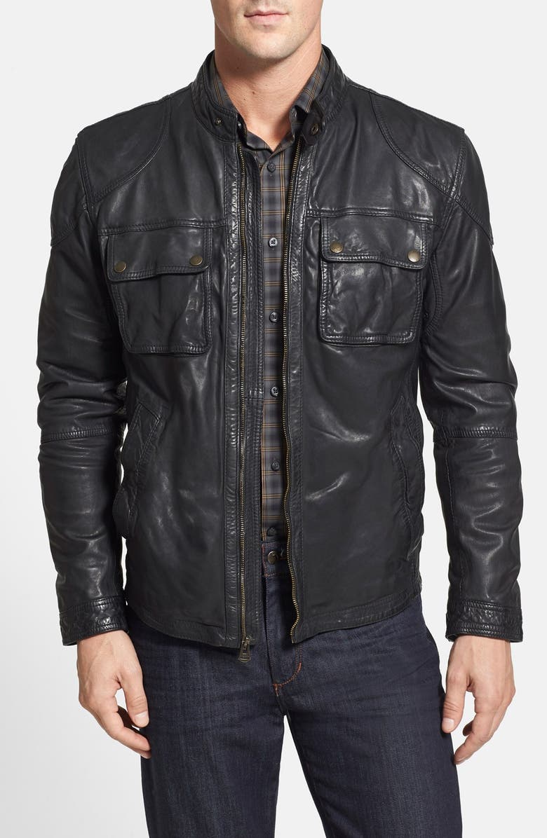 Cole Haan Washed Lambskin Leather Moto Jacket | Nordstrom