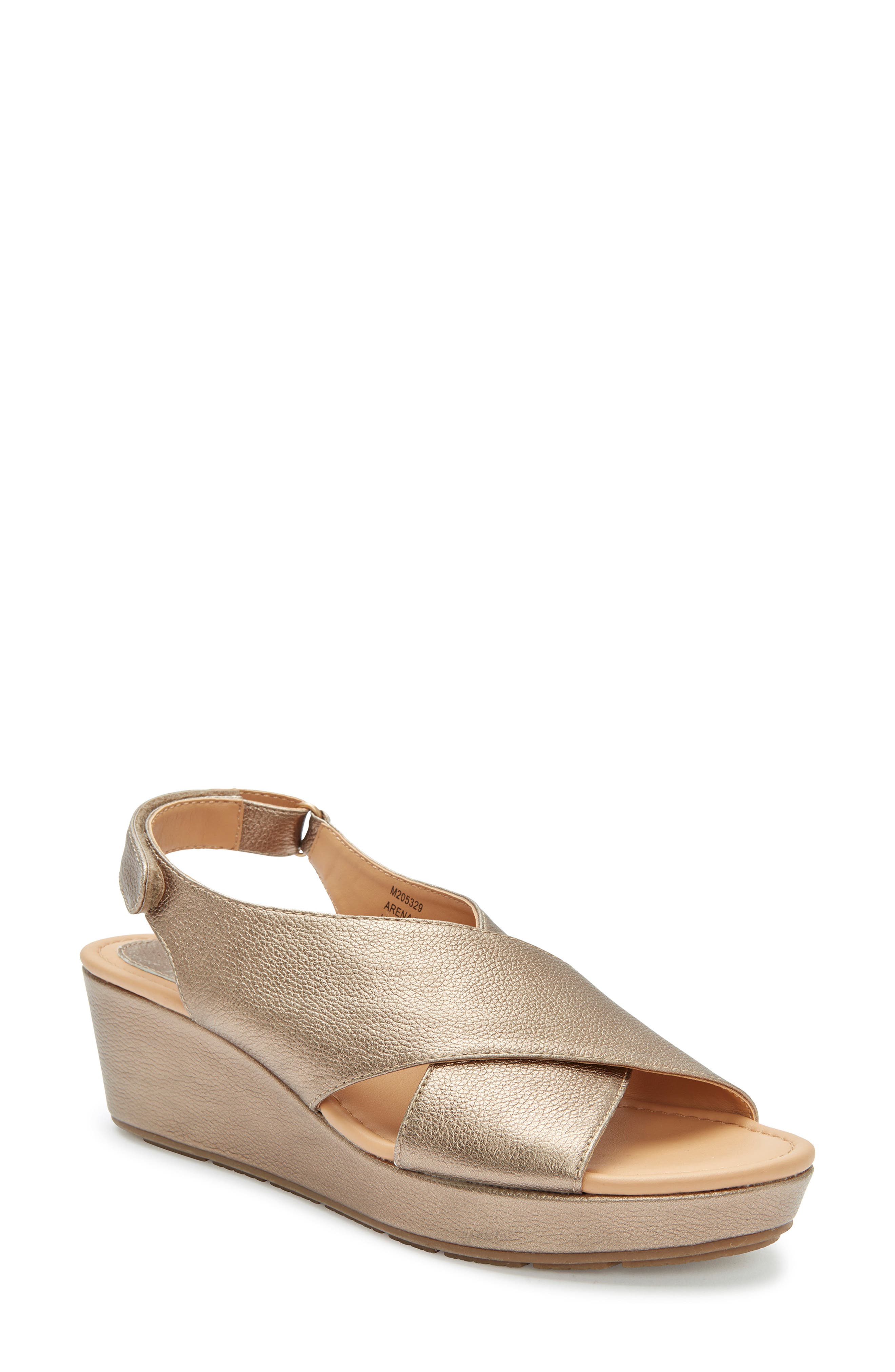 Me Too Arena Wedge Sandal- Metallic