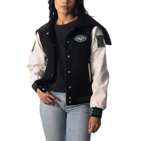 Lids Philadelphia Eagles The Wild Collective Women's Reversible Sherpa  Full-Zip Bomber Jacket - Midnight Green/Black