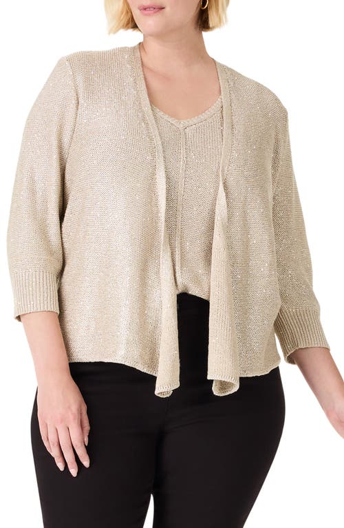 Shop Nic + Zoe Nic+zoe Subtle Sparkle Sweater Tank In Brown Rice