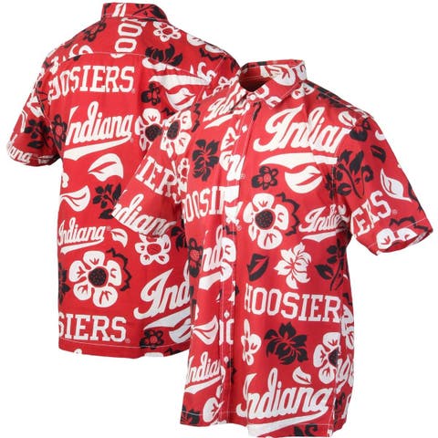 Men's Wes & Willy Scarlet Ohio State Buckeyes Floral Button-Up Shirt