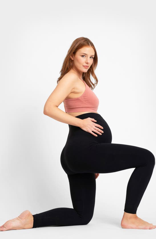 Shop Seraphine Seamless Over The Bump Maternity Leggings In Black