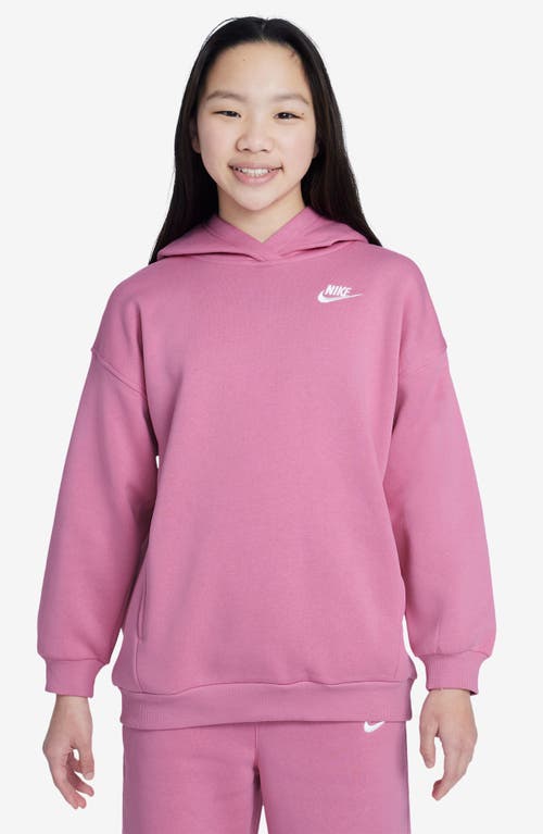 Shop Nike Kids' Sportswear Fleece Hoodie In Magic Flamingo/white