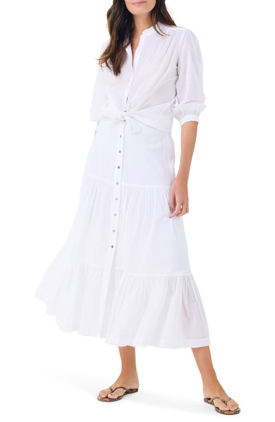 Shop Nic + Zoe Nic+zoe Girlfriend Cotton Button-up Shirt In Paper White