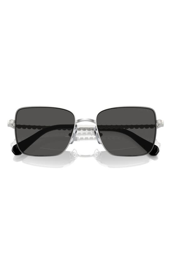 Shop Swarovski 53mm Matric Crystal Square Sunglasses In Silver