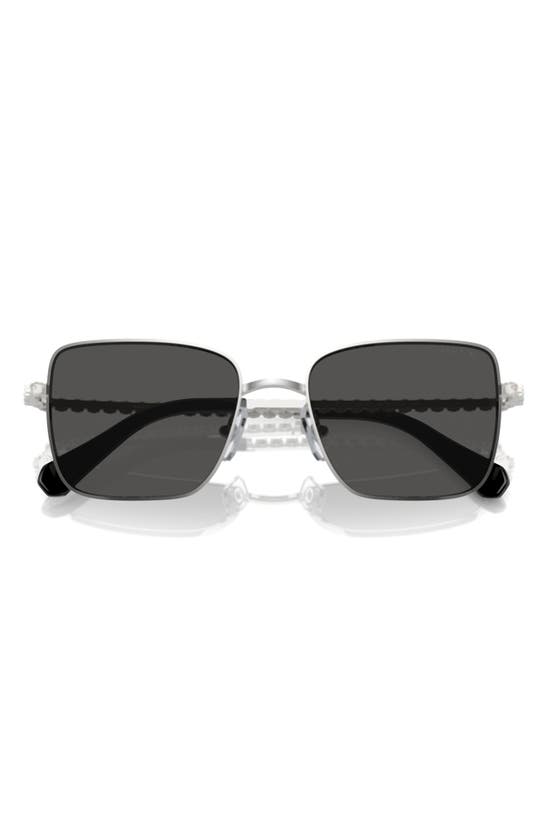 Swarovski 53mm Matric Crystal Square Sunglasses In Silver