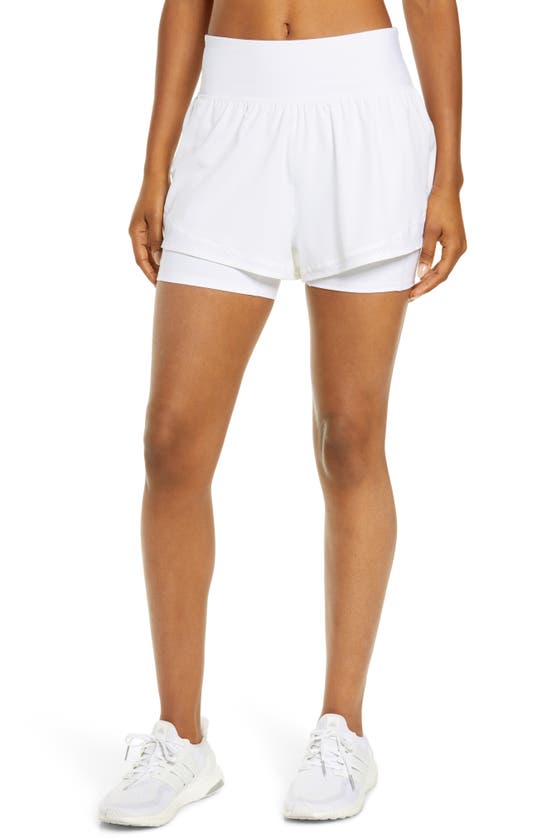Spanx Get Moving Double Layer Shorts In White