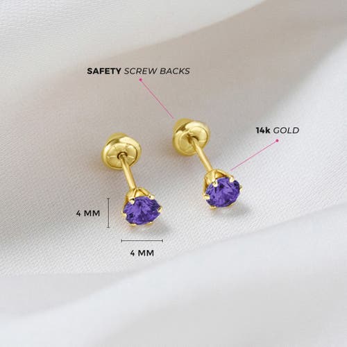 In Season Jewelry 14k Classic Prong Solitaire Earrings In February
