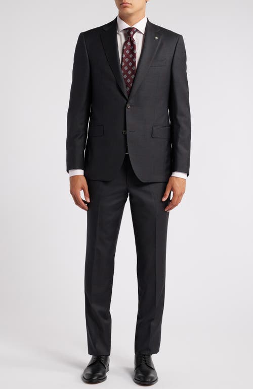 Jack Victor Esprit Deco Plaid Wool Suit in Charcoal 