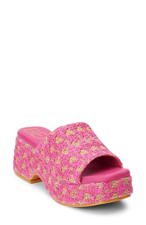 Cruz Platform Slide Sandal in Hot Pink Multi