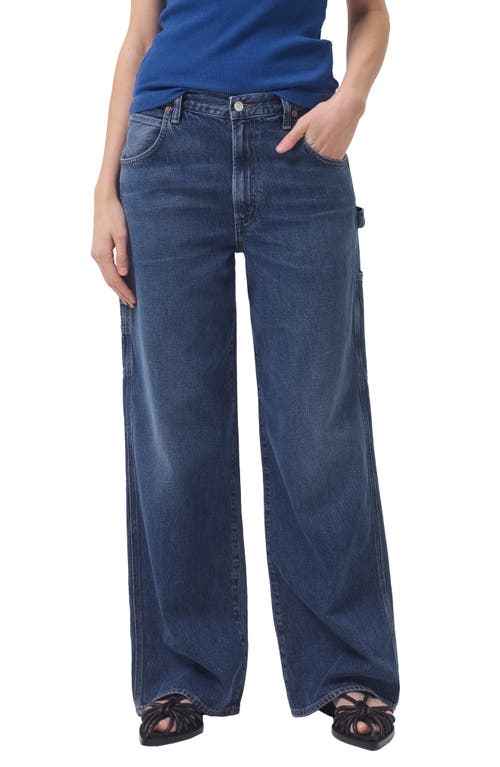 AGOLDE Magda High Waist Wide Leg Carpenter Jeans in Darkness