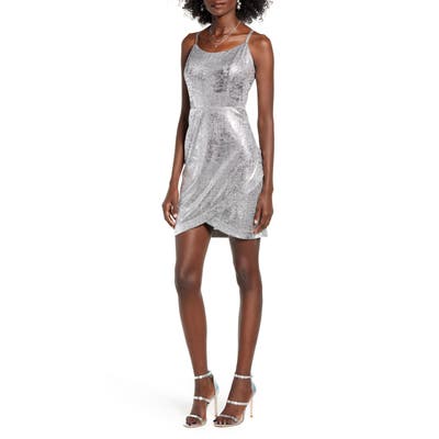 Speechless Metallic Tulip Minidress, Metallic