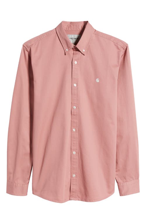 Shop Carhartt Work In Progress Madison Twill Sport Shirt In Dusty Rose/wax