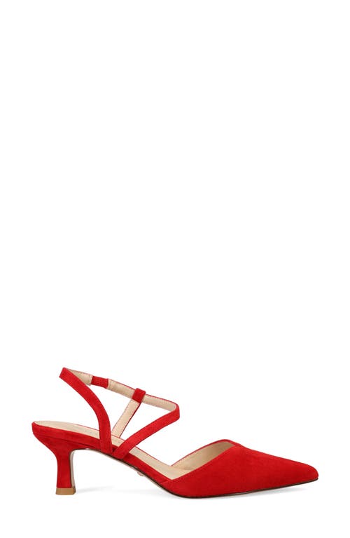 Pelle Moda Kearn Asymmetric Ankle Strap Pump In Lucious Red
