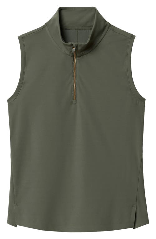 Shop Rhone Course To Court Sleeveless Half Zip Top In Olive Shadow