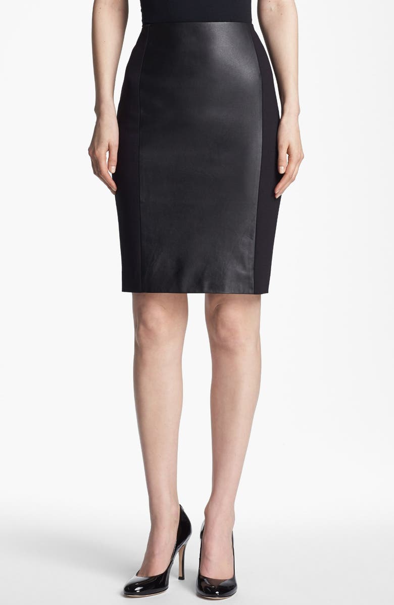 Classiques Entier® Ponte & Leather Skirt | Nordstrom