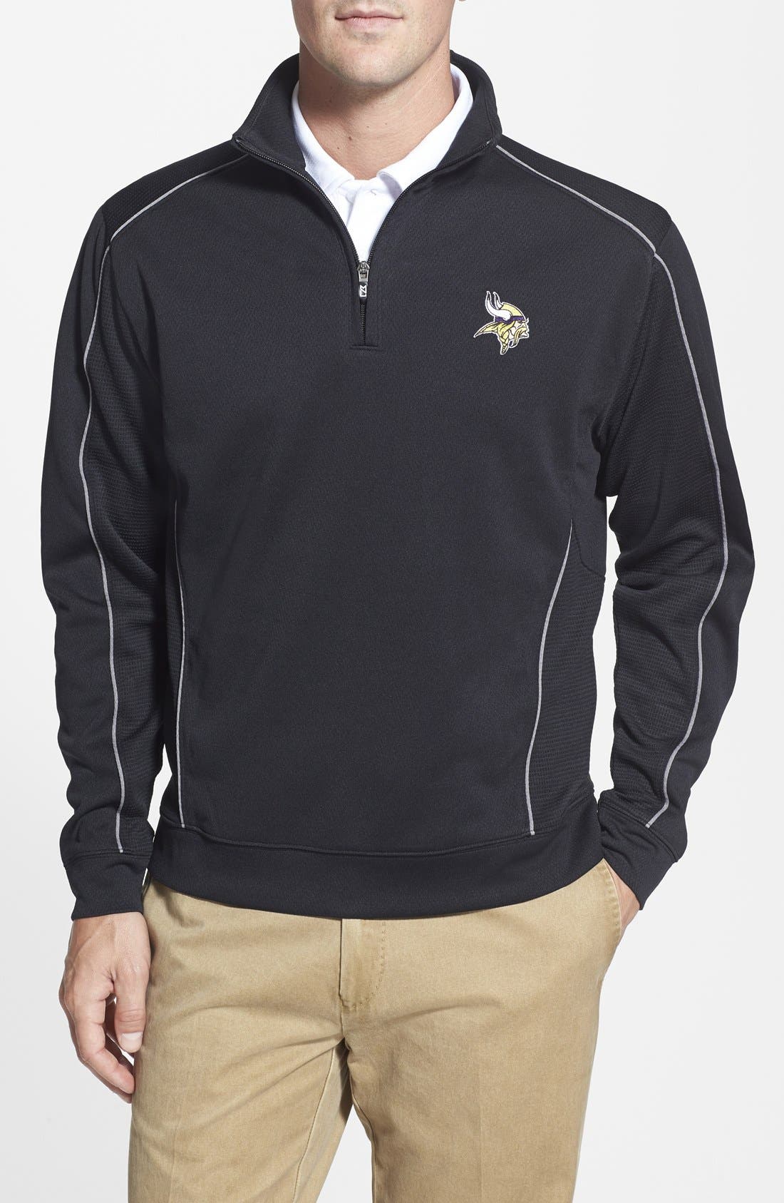 Cutter & Buck 'Minnesota Vikings Edge' DryTec Moisture Wicking Half Zip Pullover Nordstrom