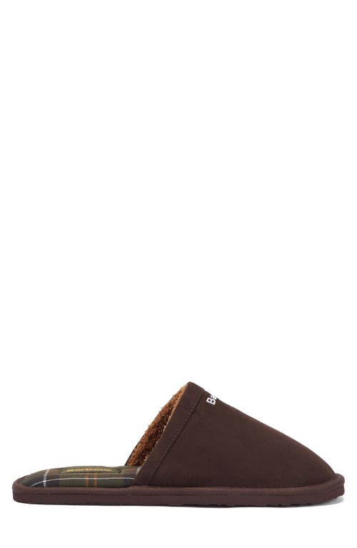 Barbour Everitt Sueded Mule Slipper In Brown