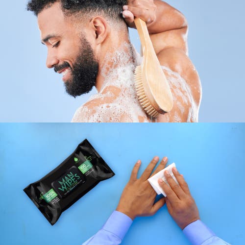 Pursonic Clean & Refresh Bundle 1200 Flushable Man Wipes (mint Scented) In Black