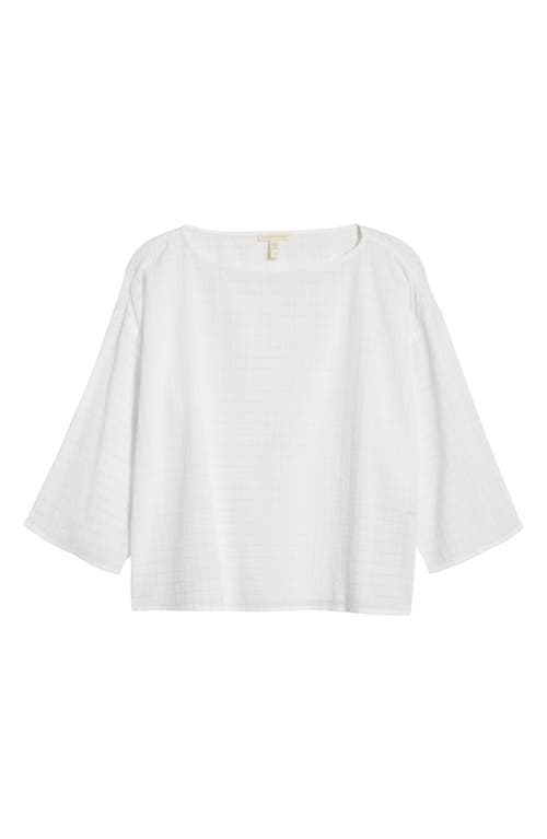 Shop Eileen Fisher Boxy Bateau Neck Top In White