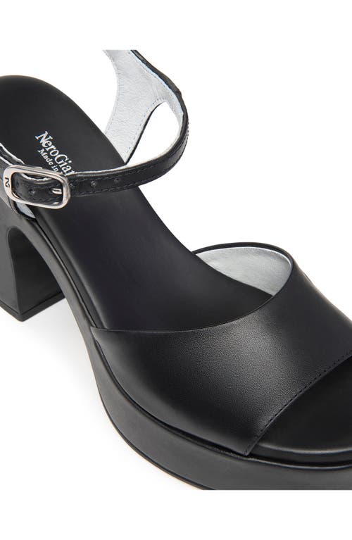 Shop Nerogiardini Ankle Strap Platform Sandal In Black