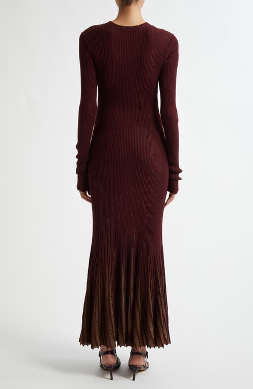 Ulla Johnson Mila Shimmer Ribbed Maxi Sweater Dress In Amaranthus