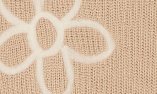 Gemma + Jane Flower Embroidered Sweater In Taupe/eggshell