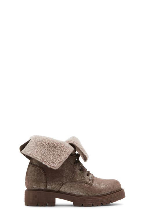 Shop Steve Madden Jgunner Fleece Collar Lace-up Bootie In Taupe