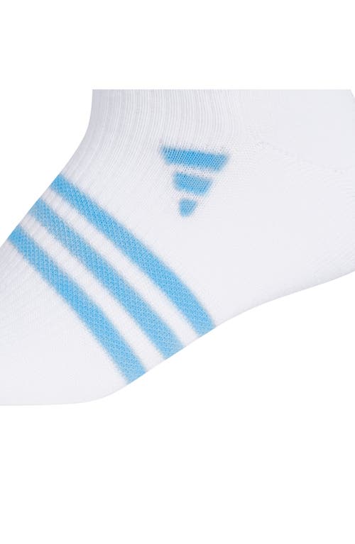 Shop Adidas Originals Adidas 6-pack Superlite No Show Performance Socks In White/blue/grey