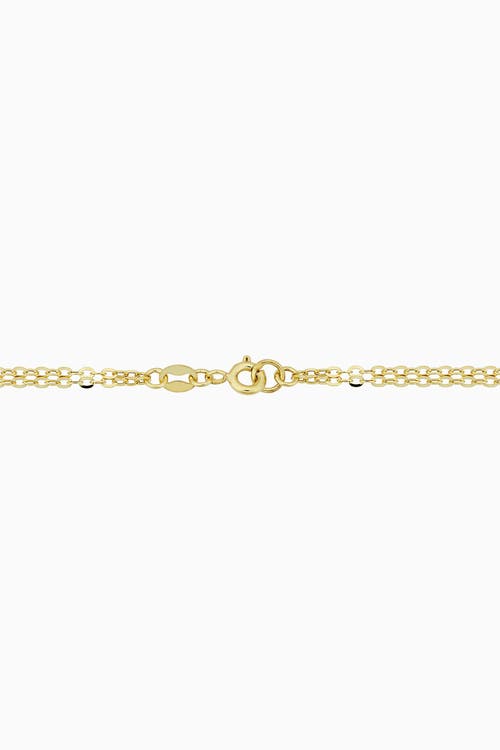 Oradina Fantasy Triple Link Bracelet In Yellow Gold