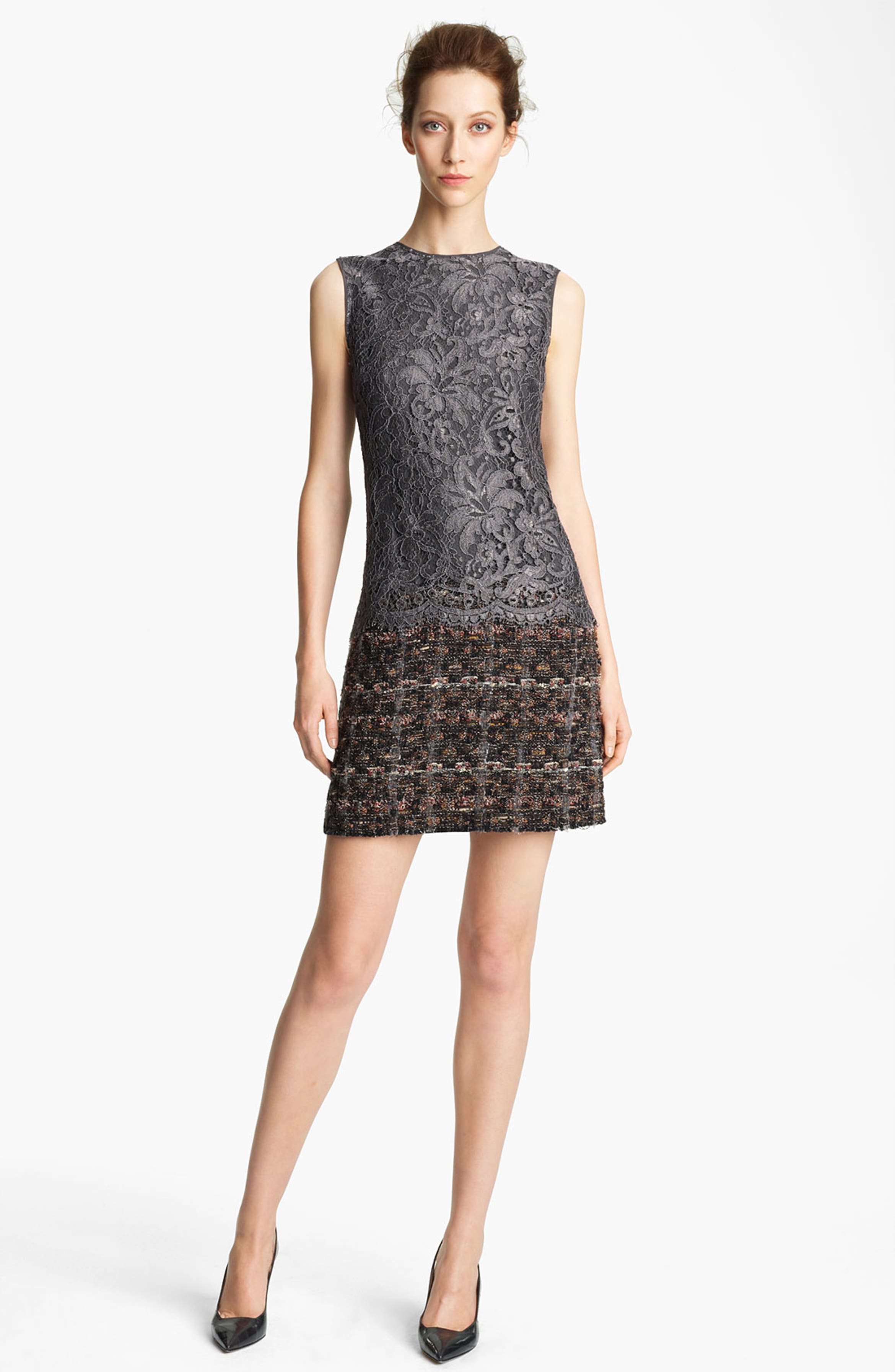 Dolce&Gabbana Lace & Tweed Shift Dress | Nordstrom