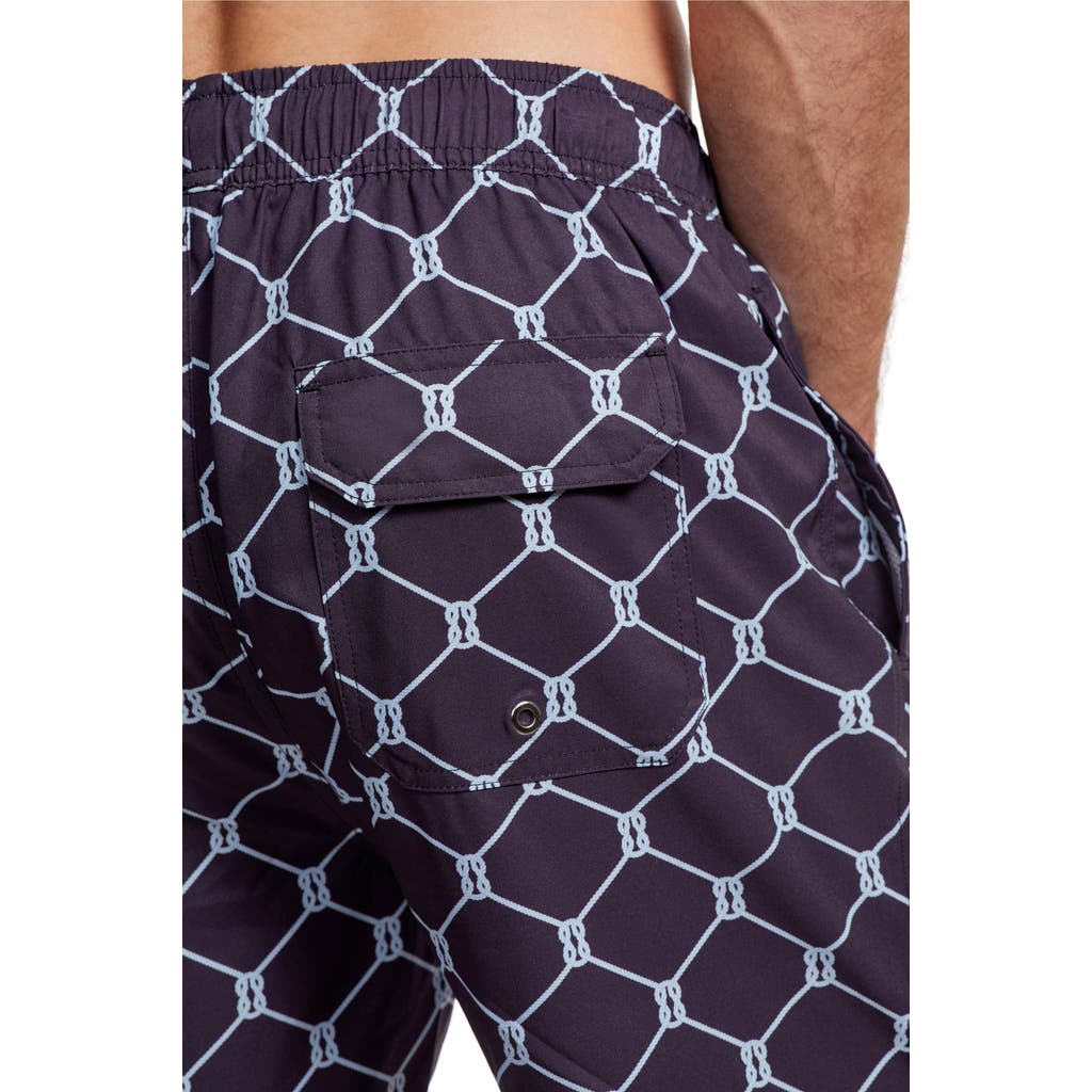 Gottex Men Beach Vibe 7" Swim Shorts In Navy Light Blue