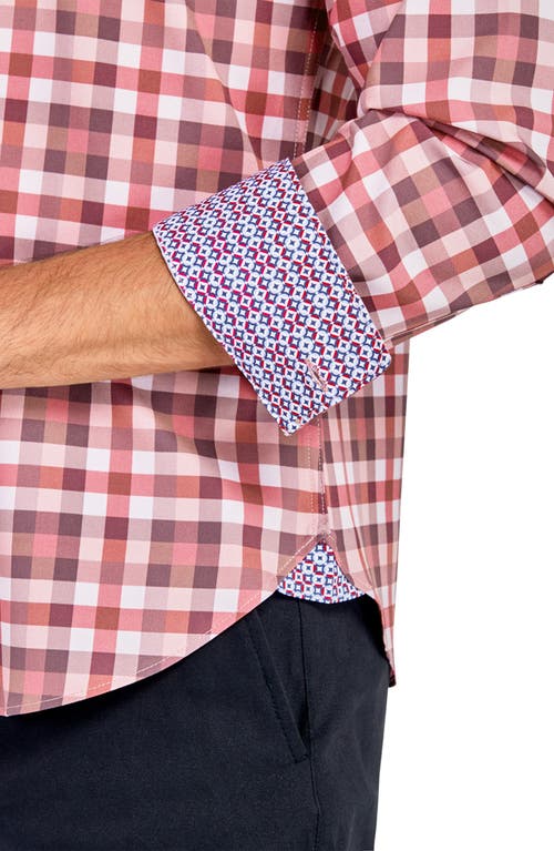 CONSTRUCT CONSTRUCT TRIM FIT PLAID PERFORMANCE BUTTON-UP SHIRT 