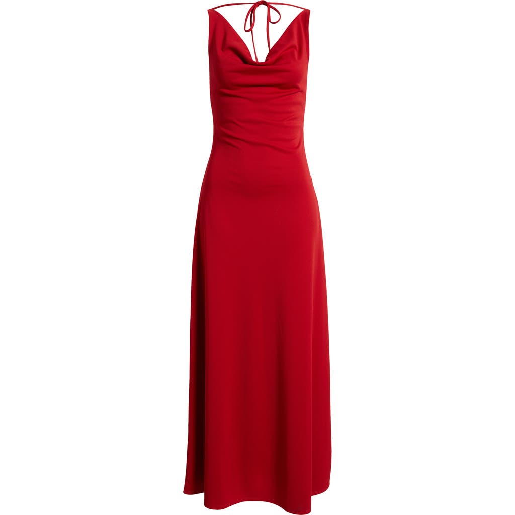 Shop Wayf The Tamara Cowl Neck Gown In Scarlet