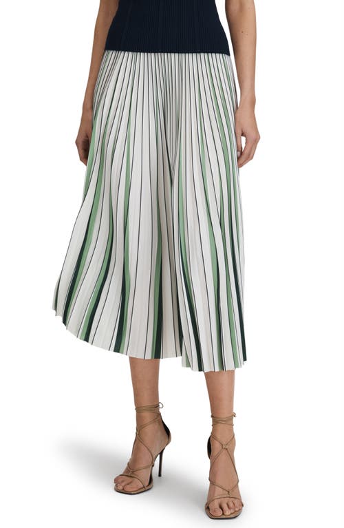 Reiss Saige Pleated Midi Skirt Green/Cream at Nordstrom, Us